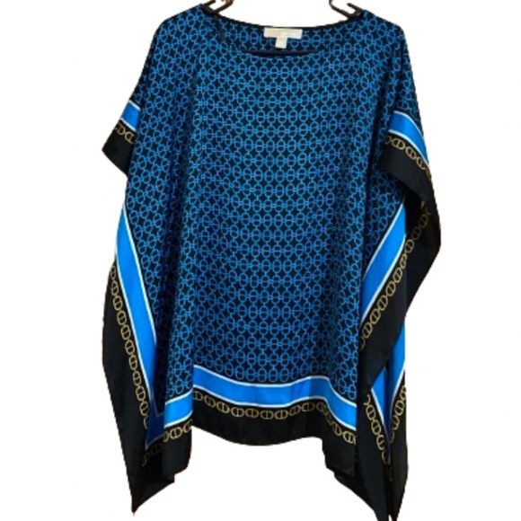 MICHAEL Michael Kors Tops - ❌❌❌SOLD❌❌❌Michael Michael Kors BLUE MULTI KIMONO/HANDKERCHIEF BLOUSE Size- S/M
